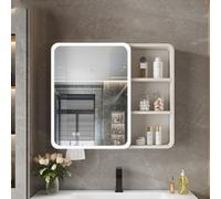 ZFGOJNBH Mobiletto con Specchio per Il Bagno, mobiletto con Specchio Rettangolare per Il Bagno, Pulsante Touch Intelligente, Funzione di rimozione della Nebbia con Un clic, mobiletto per medicinali i