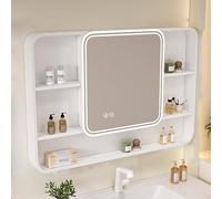 ZFGOJNBH Mobiletto da Parete in Lega di Alluminio per Bagno, Specchio da Bagno con Contenitore, armadietto per medicinali antiappannamento con Specchio, Moderno armadietto per medicinali Intelligente