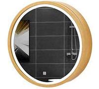ZFGOJNBH Mobiletto per Bagno con Specchio LED Smart Touch - Mobiletto per medicinali Rotondo da Parete da 70 cm con Contenitore, Design con Cornice illuminata per Un Arredamento Elegante