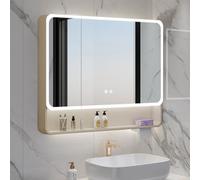 ZFGOJNBH Mobiletto per medicinali Intelligente in Alluminio Moderno, mobiletto per medicinali con Specchio da Bagno con luci, mobiletto per Specchio da Bagno antiappannamento con ripiano Aperto, mobi