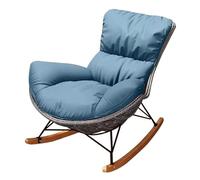 ZFGOJNBH Poltrona reclinabile a Dondolo, poltrone separabili, Divano Singolo, Poltrona Relax, Sedia in Rattan PE per Balcone, Soggiorno, Patio, Ufficio (Blu)