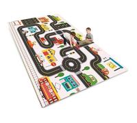 ZFHNYJWKL Tappeto Macchinine Bambini, Tappeto Gioco Bambini per la Camera dei Bambini,Tappeto per Bambini con Strade,Ragazze, Ragazzi, Antiscivolo e Lavabile(E,80X160CM)