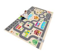 ZFHNYJWKL Tappeto Macchinine per Bambini, Gioco per la Camera, Con Strade, per Ragazze e Ragazzi, Antiscivolo e Lavabile (C,200X300CM)