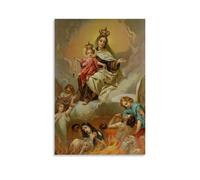 ZFHSFZ Tela per pittura a olio con la Madonna del Carmelo, decorazione da parete, impermeabile, per bagno, cucina, dormitorio, poster staccabile, nessun residuo, facile da pulire, 60 x 90 cm, senza