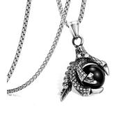 ZFHTJEKNCS Acciaio inossidabile europeo e americano pendente Dragon Ball in acciaio in titanio vintage per uomini e donne per uomini e donne resistente allo sbiadimento,