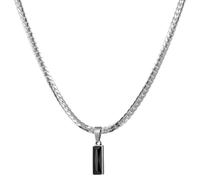 ZFHTJEKNCS Ciondolo nero in titanio Collana a catena frusta di alta gamma Stili alla moda versatile e senza emozioni Catena regolare personalizzata versatile