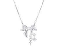 ZFHTJEKNCS Collana a fiocco per donna, design elegante di nicchia e raffinata e sociale, catena a clavicola dal temperamento leggero e di lusso, sterling
