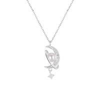 ZFHTJEKNCS Collana a forma di Luna Stellata per donna, ciondolo versatile in forma di stella di perla e luna, collare per la clavicola dal design elevato