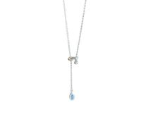 ZFHTJEKNCS Collana a goccia d'acqua azzurro cielo Moda leggera di lusso da donna Versatile Elegante catena a clavicola Catena a strati creativi