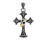ZFHTJEKNCS Collana con croce guardiana semplice in stile hip hop transfrontaliero per uomini e donne, accessori vintage personalizzati con pendente con spine