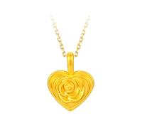 ZFHTJEKNCS Collana in forma di cuore di rosa d'oro Vintage da donna robusta, squisita e raffinata con una piccola collarela floreale