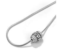 ZFHTJEKNCS Collana mantra a sei caratteri per uomini e donne, stile retrò, catena in osso di serpente con pendente di perline.