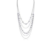 ZFHTJEKNCS Collana multistrato impilabile di perle d'argento per donne; Catena per maglione a combinazione con giunzione a senso temperamento.