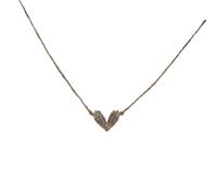 ZFHTJEKNCS Flash Heart Pendant Necklace Women's High-End Light Luxury Niche Collarbone Chain Versatile One-Piece
