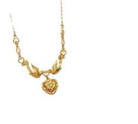ZFHTJEKNCS gazza sul cuore come una collana desiderata Guofeng Metodo antico cinese oro Romantica Gazze donne con catena con clavicola