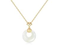 ZFHTJEKNCS Guochao Ping'an Knot Necklace Women's Light Luxury High-End Summer Elegant Versatile Accessory Imitation Pendant Collarbone Chain