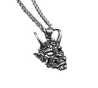 ZFHTJEKNCS Retro Prajna Punk Gotico Malvagio Maschera di teschio con collana Collana Cool Guy Hip Hop Rock Party Catena di maglioni
