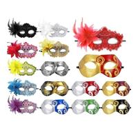 ZFIHAV 16/32 pezzi Maschere in maschera Mardi Gras Maschera di carnevale antiche vintage for feste unisex a mezza faccia(32 pieces)