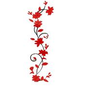 ZFIHAV 2 set fai da te specchio fiore carta da parati arte adesivi murali decorazione del soggiorno casa TV sfondo muro decorativo murale(Red)