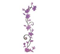 ZFIHAV 2 set fai da te specchio fiore carta da parati arte adesivi murali decorazione del soggiorno casa TV sfondo muro decorativo murale(Purple)