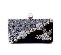 ZFIHAV Borsa Da Sera Ricamata Borse da sera nere Pochette donna con pietre ricamate perle e paillettes eleganti for la madre della sposa quadrate Per Feste