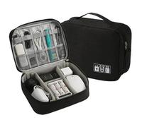 ZFIHAV Borsa Organizer Per Cavi Borsa da viaggio digitale separata multifunzionale e di grande capacità 2 pezzi. for cavo dati mobile. for banca potere(Black)