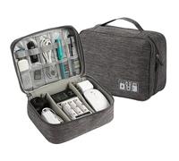 ZFIHAV Borsa Organizer Per Cavi Borsa da viaggio digitale separata multifunzionale e di grande capacità 2 pezzi. for cavo dati mobile. for banca potere(Gray)