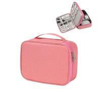 ZFIHAV Borsa Organizer Per Cavi Borsa for la conservazione del caricatore della linea dati portatile Organizzatore for cavi da viaggio for dei impermeabile(Double layer pink)