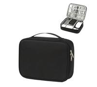 ZFIHAV Borsa Organizer Per Cavi Borsa for la conservazione del caricatore della linea dati portatile Organizzatore for cavi da viaggio for dei impermeabile(Single layer black)