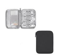 ZFIHAV Borsa Organizer Per Cavi Custodia for kit da viaggio 2 pezzi for cavo dati USB auricolare penna a filo Power Bank custodia digitale accessori elettronici organizzatore(Mini Black)