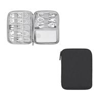 ZFIHAV Borsa Organizer Per Cavi Custodia for kit da viaggio 2 pezzi for cavo dati USB auricolare penna a filo Power Bank custodia digitale accessori elettronici organizzatore(Small Black)