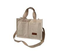 ZFIHAV Borsa Tote In Velluto A Coste Borsa a tracolla in velluto a coste da donna, grande capacità, borsa for pendolari, a Per L'Università(Khaki)