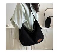 ZFIHAV Borsa Tote In Velluto A Coste Borsa a tracolla in velluto a coste, grande capacità, for studenti, da donna, semplice e versatile, con una sola spalla Per L'Università(Black)