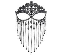 ZFIHAV Maschere di velo con nappe e strass a pieno facciale Catene for donne Maschera for il viso for feste ballo in maschera Accessori for sexy(Style04)