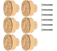 ZFIHAV Pomello In Rattan Per Mobili 6-24 pezzi Pomelli for cassetti in rattan, maniglie for mobili, cassettiere in legno, for porte di armadi fatti a mano Per Porta(24Pcs)