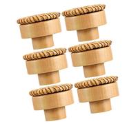 ZFIHAV Pomello In Rattan Per Mobili 6 pezzi Pomelli for mobili in legno intrecciato, pomelli for cassetti in rattan, design unico vintage, presa naturale, cassettiera da cucina decorativa Per Porta