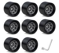 ZFIHAV Ruote for Pattini a rotelle for Esterni da 8 Pezzi Antiscivolo Resistenti all'Usura for a a Doppia Fila Forniture for Scooter Skateboard Quad per Pattini(Black 92A)