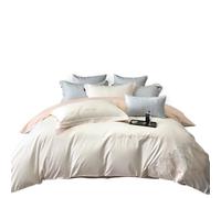 ZFIHAV Set di biancheria da letto trapunta ricamata con foglie cotone 4 pezzi copriletto matrimoniale copripiumino trapuntato lenzuola per Letto(Elegant White,4pcs 180cm bed)