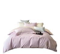 ZFIHAV Set di biancheria da letto trapunta ricamata con foglie cotone 4 pezzi copriletto matrimoniale copripiumino trapuntato lenzuola per Letto(Vlolet,4pcs 180cm bed)