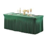 ZFIHAV Tovaglia Per Banchetti Tovaglia rettangolare in fibra di poliestere da matrimonio for eventi compleanno Natale Decorazioni for banchetti Sala pranzo a casa(Green,4ft)