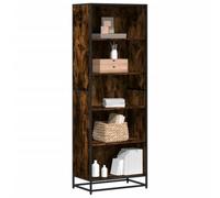 ZfiPhranillus Libreria in legno e struttura in metallo, 60 x 35 x 170,5 cm, design moderno, bassa profondità, robusta e durevole, per soggiorno, camera da letto, corridoio