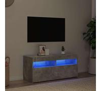 ZfiPhranillus Mobile TV 90 x 35 x 40 cm, grigio cemento, con LED RGB e telecomando, pannello basso in legno stabile, facile da pulire