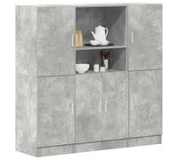 ZfiPhranillus Set di mobili da cucina, grigio cemento, 133 x 41,5 x 131,5 cm, materiale in legno, design moderno, struttura variabile a sinistra/destra, mobili da cucina robusti per cucina, sala da