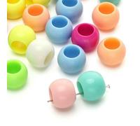 ZFISH 10-200 pezzi 6 10 12 14 16 18 20 mm perline colorate rotonde in acrilico con foro grande per la creazione di gioielli fai da te, braccialetti e orecchini - colori misti 16 mm 25 pezzi