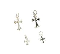 ZFISH Collana con ciondolo in argento tailandese S925, bracciale con perline, gioielli di moda personalizzati, motivo Cro Link, trendy, argento tailandese nero, grande