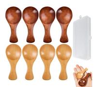 ZFKXGS 8PZ Spargimiele Legno Piccoli Mini Palette in Legno Cucchiaini Bastoncini Miele 8cm per Vaso di Miele Jar Ringraziamento Matrimonio Battesimo Sali da Bagno Sali Spezie Zucchero Gelato