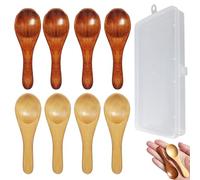 ZFKXGS 8PZ Spargimiele Legno Piccoli Mini Palette in Legno Cucchiaini Bastoncini Miele 9.5cm x 3cm per Vaso di Miele Jar Ringraziamento Matrimonio Battesimo Sali da Bagno Sali Spezie Zucchero Gelato