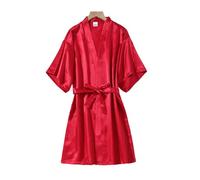 ZFLBDBG Abiti da Mattina Abito Sposa per Donne, Seta di Nozze, Festa Compleanno, Camicia Notte, Rosso, Sposa, Damigelle, Pigiami Ghiaccio-Rosso Senza Parole-l 165 Peso Consigliato 100-120 Catties