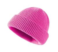 ZFLBDBG Cappelli Lavorati a Maglia Capo in Maglia, Colore Solido, Pullover Autunno E Inverno, Berretto Hip-Hop, Versatile retrò-Stile metà Lunghezza Rosso Vivo-54-60 Cm