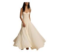 ZFLBDBG Vestito Donna Fasci Prima E Estate Sexy Sleeveveless Swing Gonna Adatta per Le Occasioni Formali Matrimoni Feste-Bianco-l